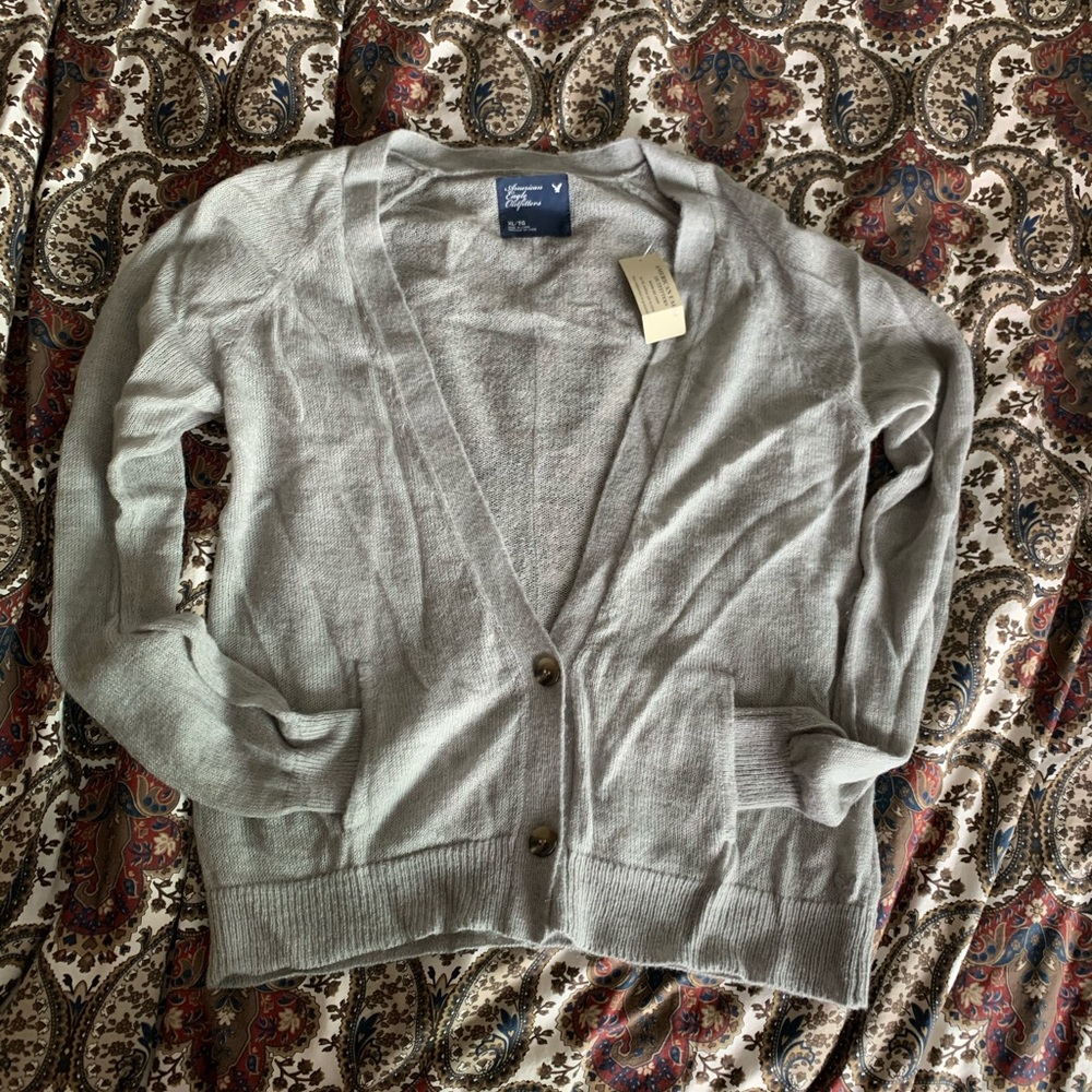BNWT American Eagle AE Grey Knit Cardigan XL